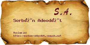 Sorbán Adeodát névjegykártya